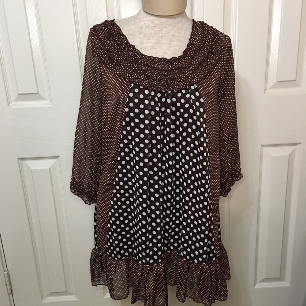 Urban Mango Brown Sheer Dress
